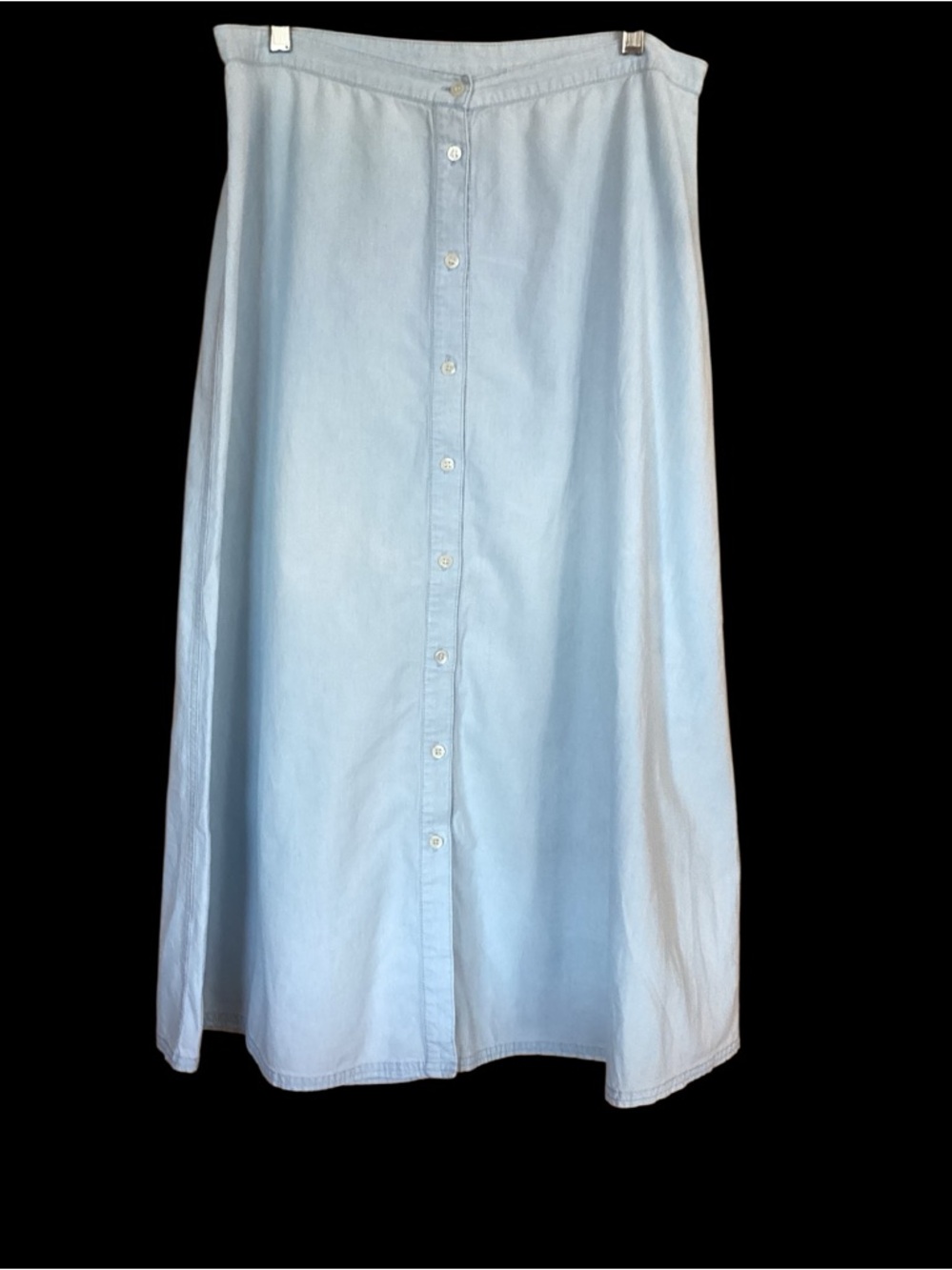 Ralph Lauren Light Blue Chambray A-line Midi Skirt Misses size 12